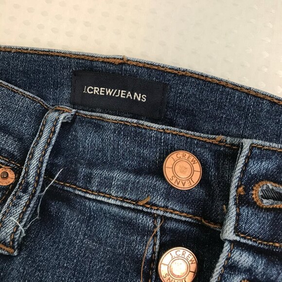 J. CREW WOMENS DISTRESSED BUTTON FLY HIGH RISEJEANS SIZE 29T - Picture 6 of 10